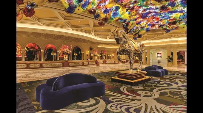 Interior with shops, Louis Vuitton, luxury hotel, casino, Bellagio