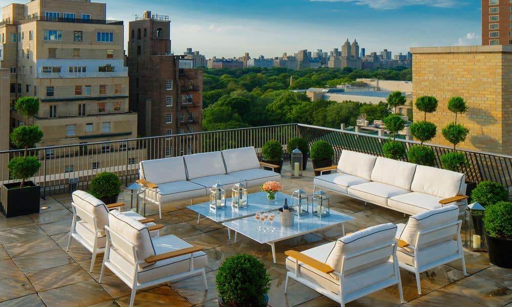 The rooftop terrace of The Mark Penthouse overlooking Central Park