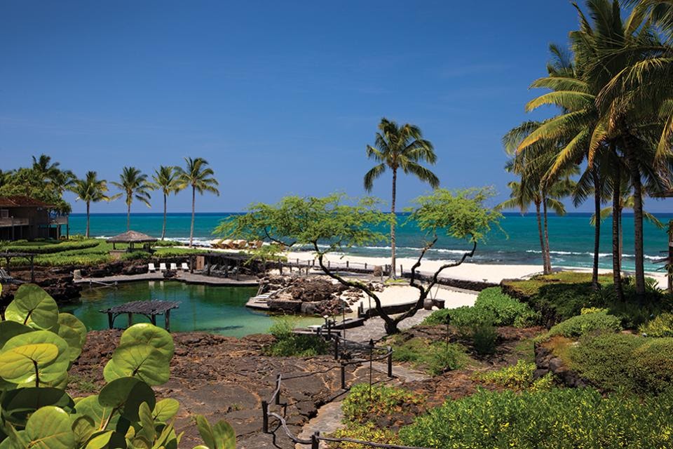 King's Pond, the lava-rock aquarium pool at Four Seasons Hualalai, beside the ocean